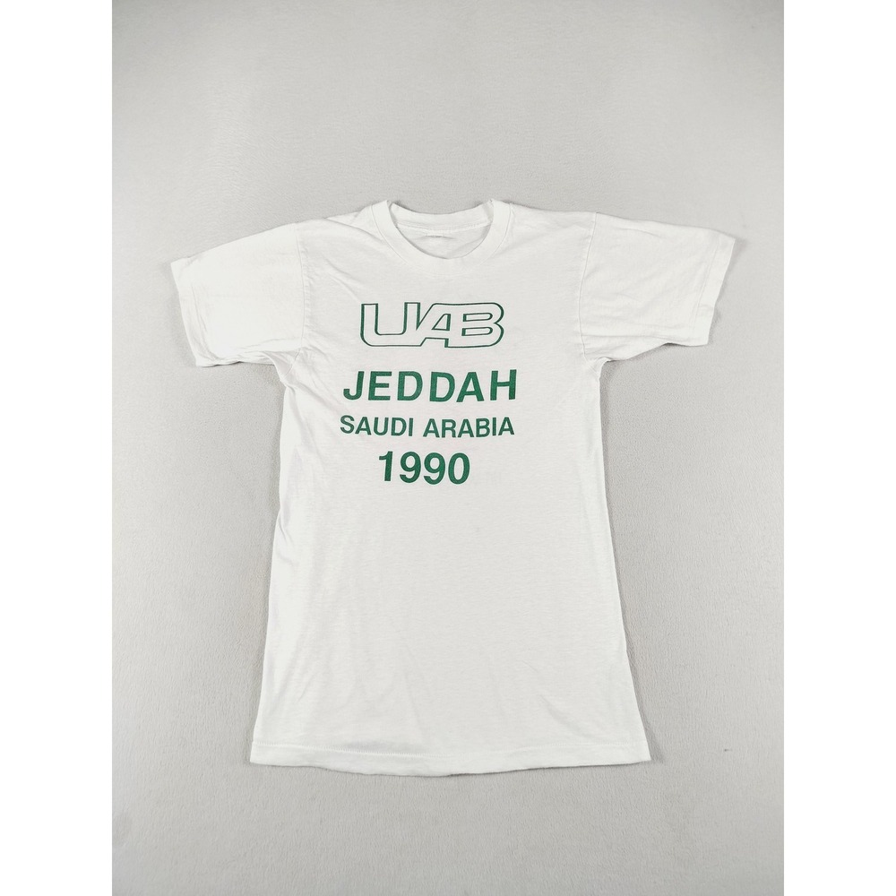 Vintage Fruit Of The Loom UAB Jeddah Shirt Mens Large White 1990 Daffy Duck